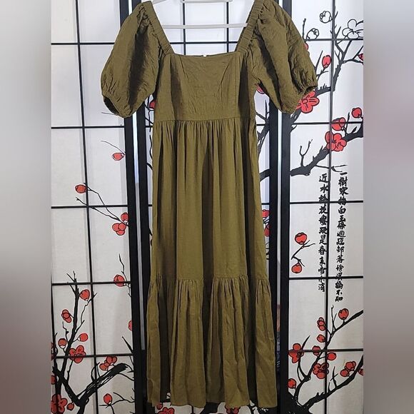 Madewell Quilted Tiered Midi Dress - Picture 2 of 12